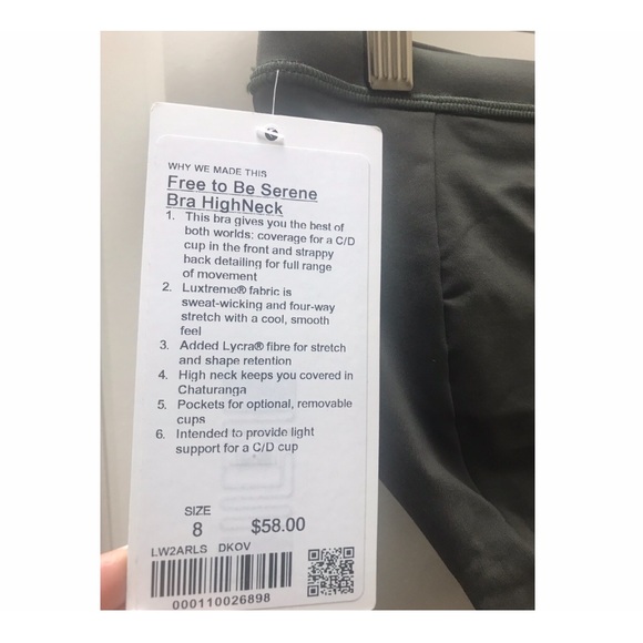 LuLuLemon Free to be Serene Bra Highneck NWT - Picture 2 of 6